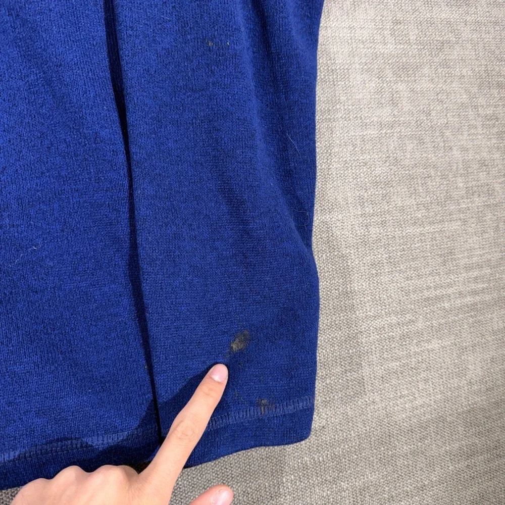 Eddie Bauer 1/4 Zip Fleece‎ Pullover Mens L Blue Good Sleeve Pocket Outdoor